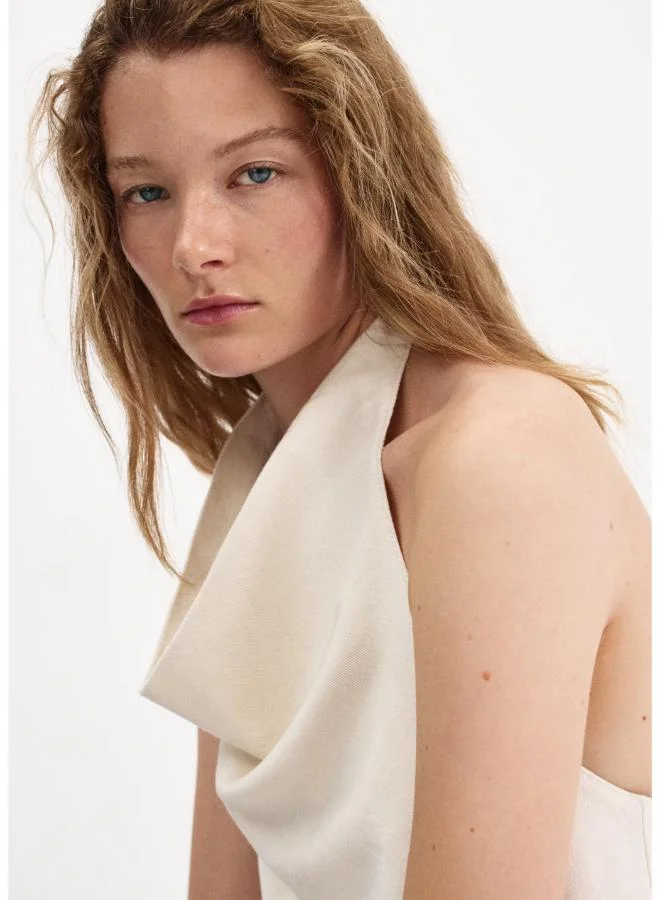 Mango 05-CRUDO Draped Halter Top for Women | Best Price UAE