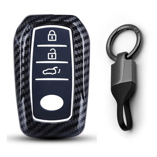 JVCV® Hard Case Key Cover Compatible with Toyota Fortuner, Hilux, Innova Crysta, Fortuner Legender, Innova HyCross, Land Cruiser 2B/3B Smart Key - Stylish Durable Protection (with Keychain Style B) - Image 1