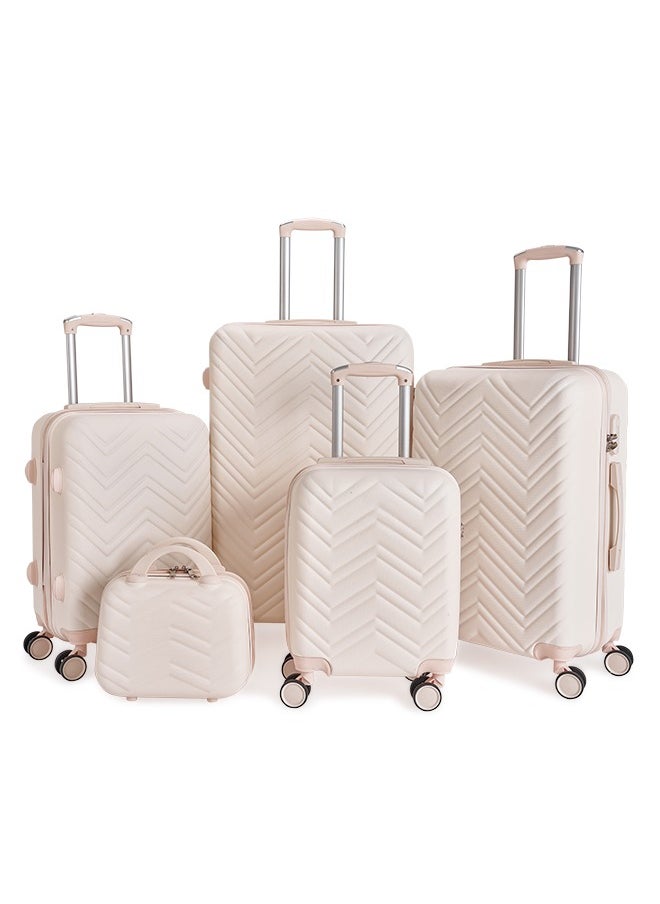 LIMRA - Luggage set 5 pieces travel Bags with a distinctive design from limra Beige - Image 1