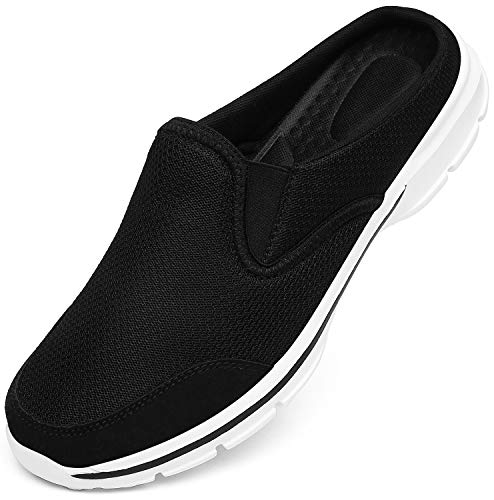 INMINPIN Unisex Slippers Casual Clog House Shoes Comfort Slip-On Walking Mules with Indoor Outdoor Anti-Skid Sole for Men and Women, Black, 11.5 Women/10 Men - Image 1