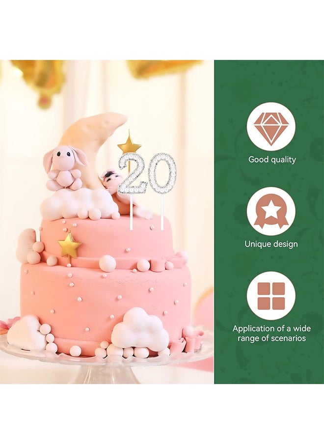 Zoreya - Numbers 0-9 Cake Topper, Bling Rhinestone Pearl Gems Birthday Cake Toppers, Birthday Cake Decorations - Image 1