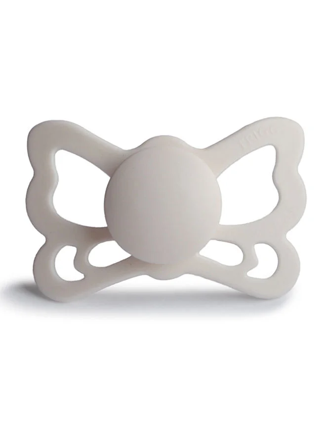 FRIGG Butterfly Anatomical Silicone Baby Pacifier 6 To 18 Month Size 2 Silver Grey