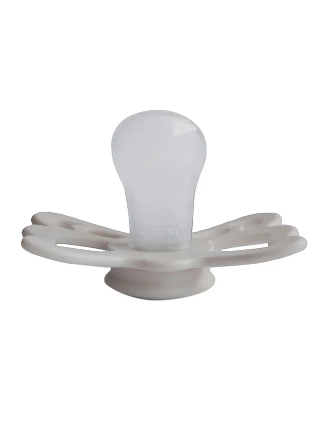 FRIGG Butterfly Anatomical Silicone Baby Pacifier 6 To 18 Month Size 2 Silver Grey