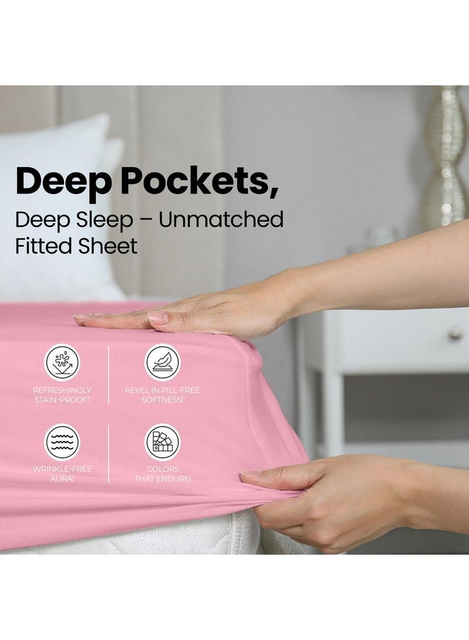 Utopia Bedding Queen Fitted Sheet - Bottom Sheet - Deep Pocket - Soft Microfiber - Shrinkage and Fade Resistant - Easy Care -1 Fitted Sheet Only (Pink) - Image 4