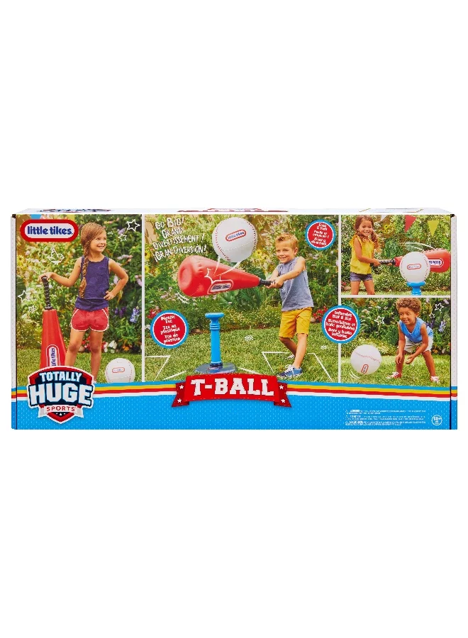 little tikes Totally Huge Sports T-Ball Set, 8-inch ball, Inflatable bat with plastic handle