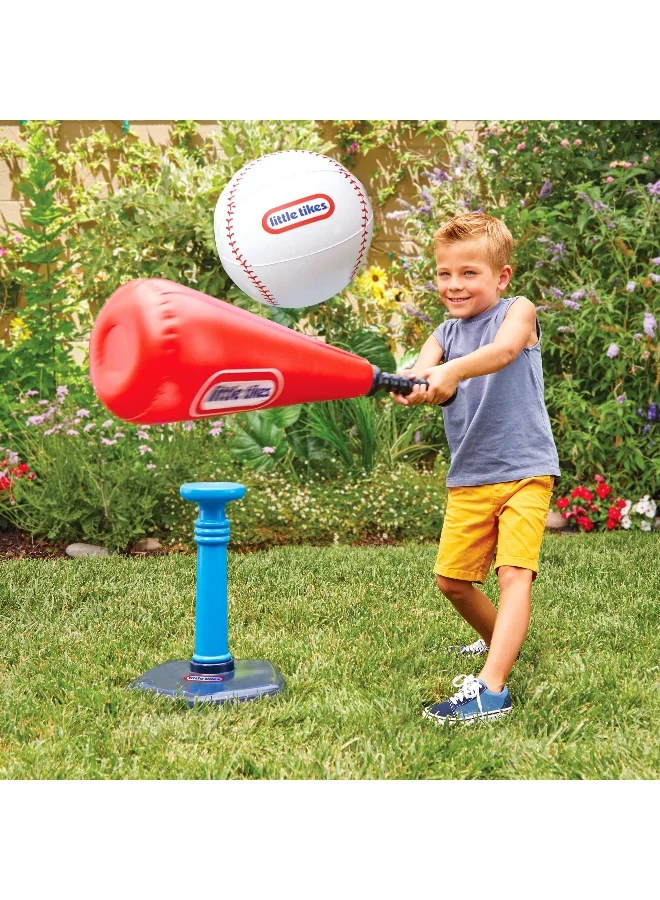 little tikes Totally Huge Sports T-Ball Set, 8-inch ball, Inflatable bat with plastic handle