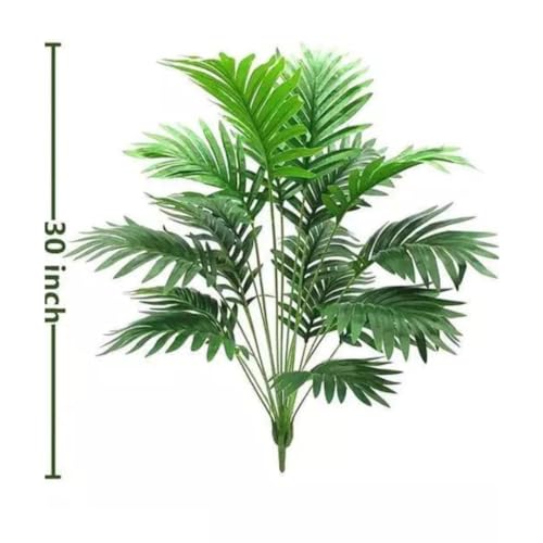 KAYKON Artificial 18 Patta Palm Bunch/Tree | Home, Office, Living Room Decor Indoor/Outdoor Plant Bunch Without Pot (Green, Height- 30 Inch) - Image 2