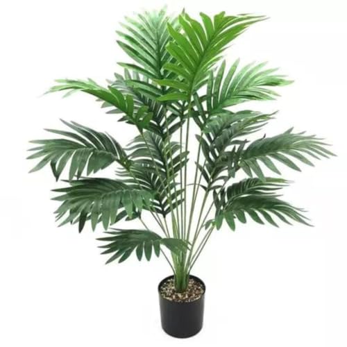 KAYKON Artificial 18 Patta Palm Bunch/Tree | Home, Office, Living Room Decor Indoor/Outdoor Plant Bunch Without Pot (Green, Height- 30 Inch) - Image 1