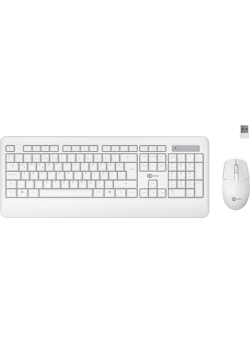 KW202 Wireless Turkish Q Keyboard & Mouse Set White