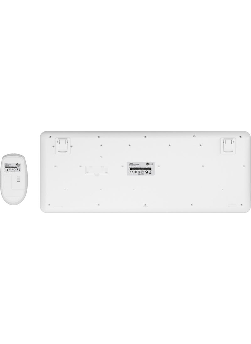KW202 Wireless Turkish Q Keyboard & Mouse Set White