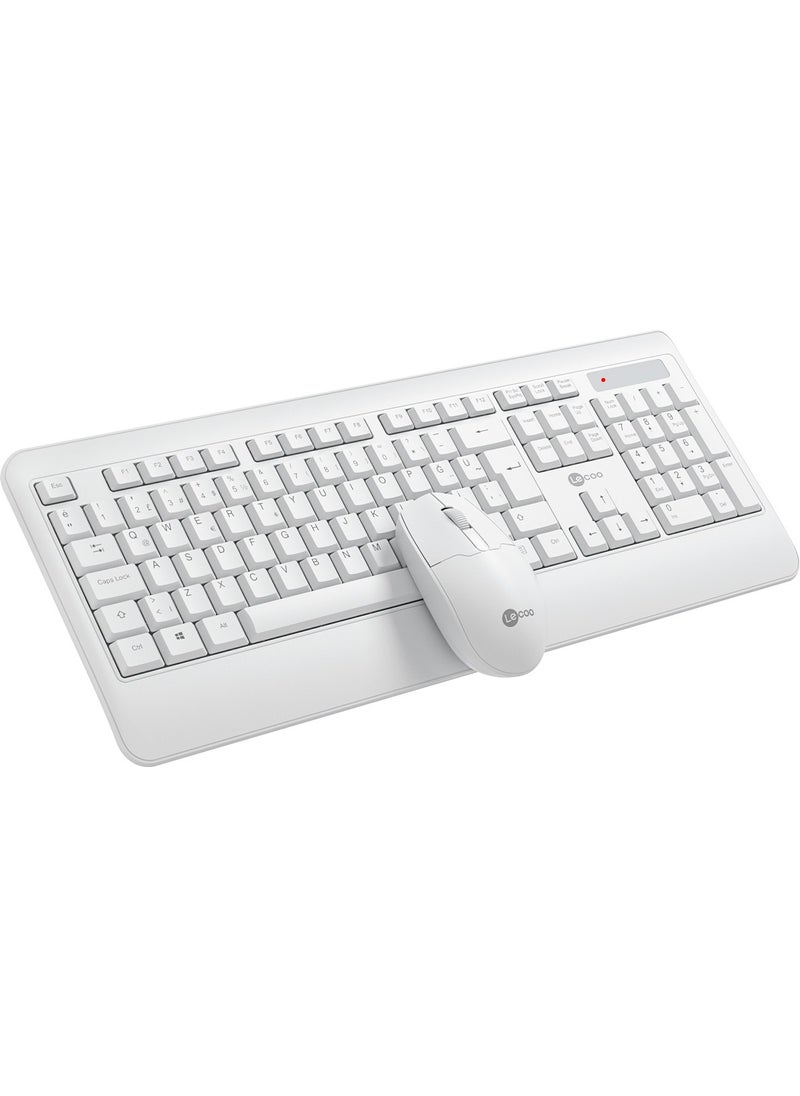 KW202 Wireless Turkish Q Keyboard & Mouse Set White