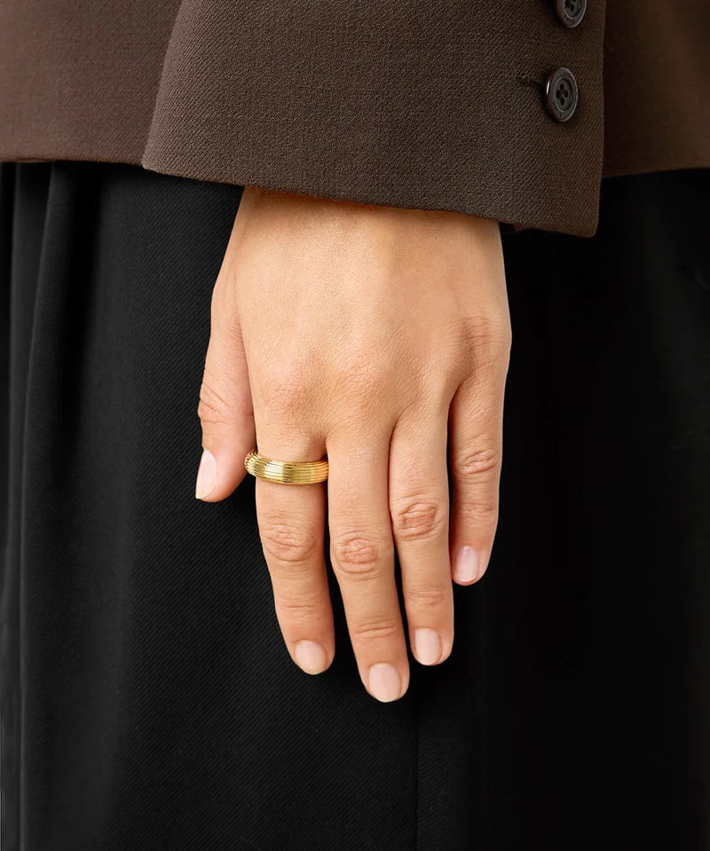LIE STUDIO Gleaming Hammered Sculpted Ring