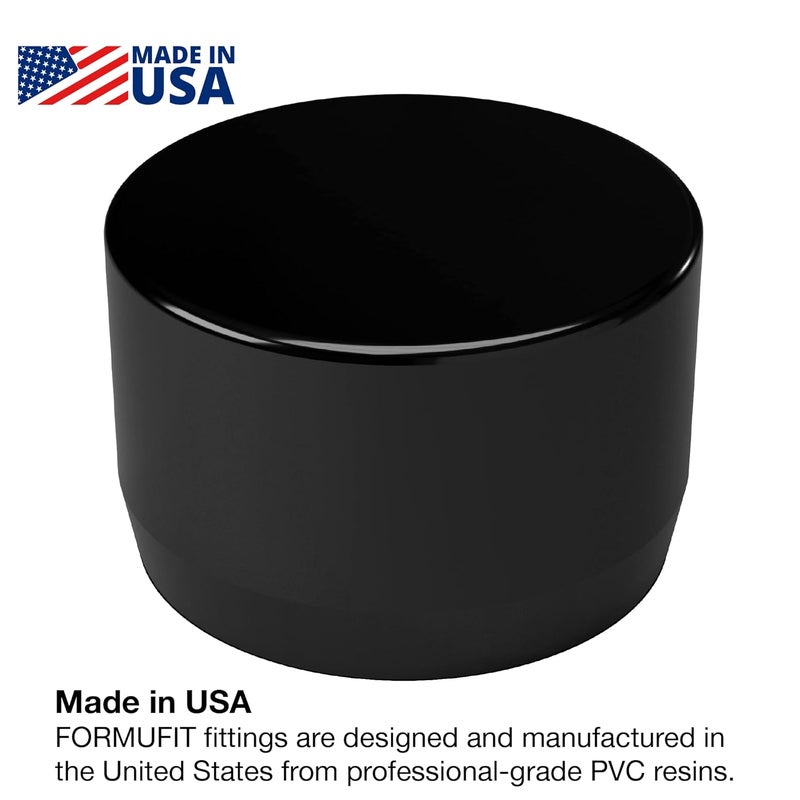 FORMUFIT F034EEC-BK-10 PVC External End Cap, Furniture Grade, 3/4" Size, Black (Pack of 10) - Image 2