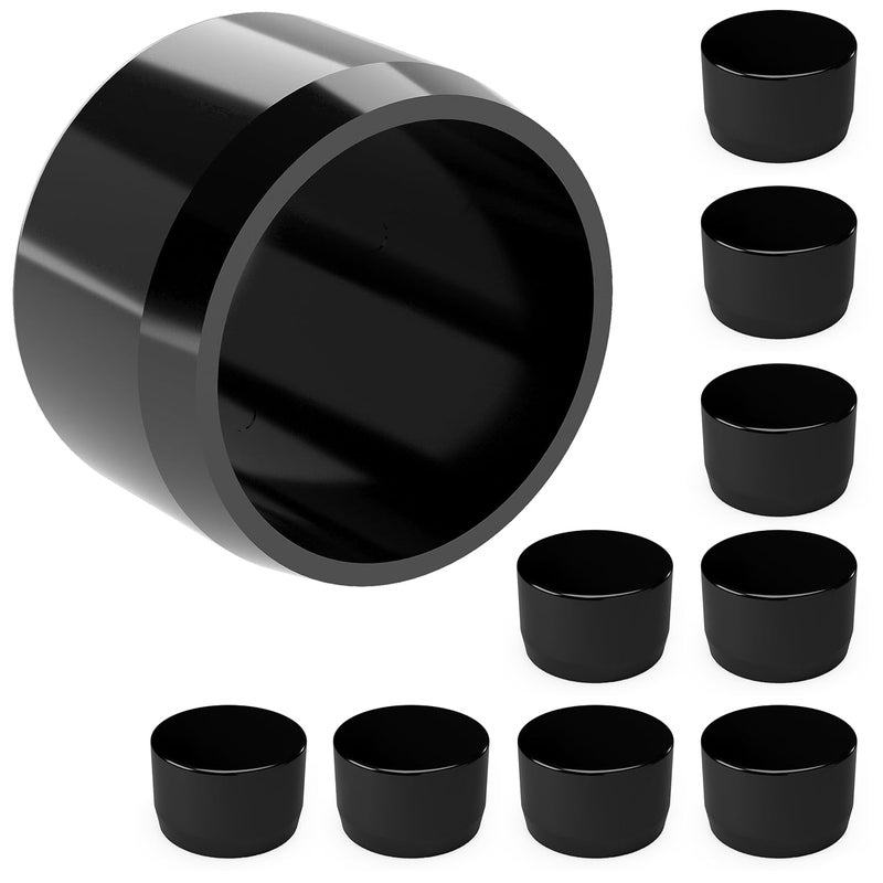 FORMUFIT F034EEC-BK-10 PVC External End Cap, Furniture Grade, 3/4" Size, Black (Pack of 10) - Image 1