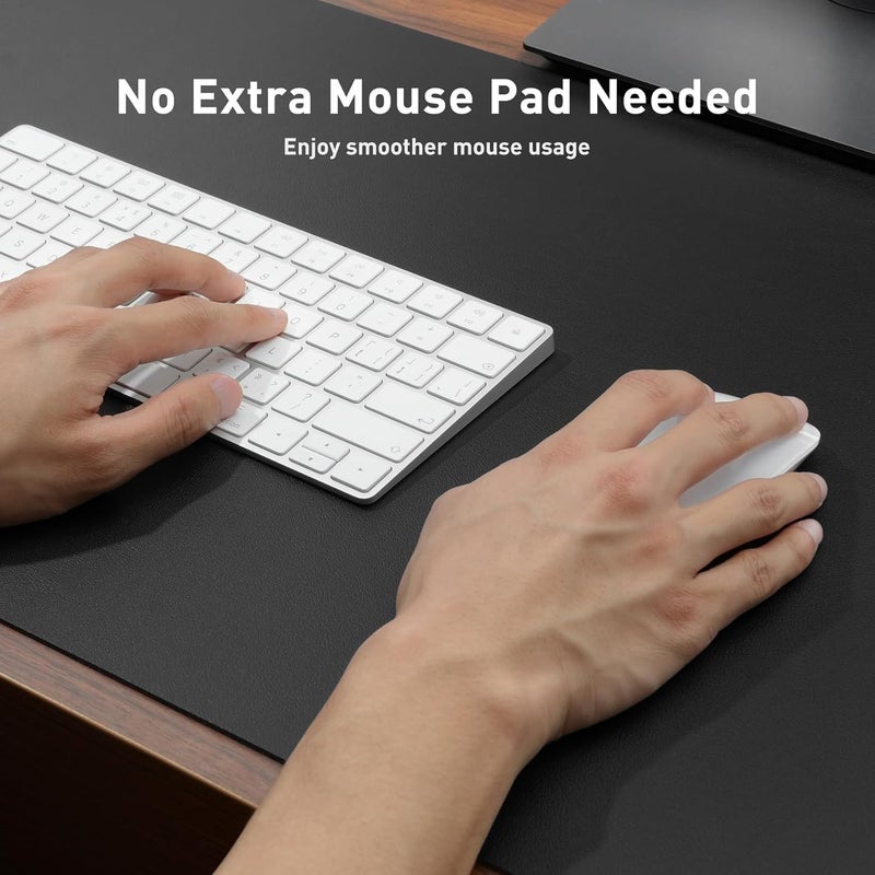 Aothia Leather Desk Pad Protector, Mouse Pad, Office Desk Mat, Non-Slip PU Leather Desk Blotter, Laptop Desk Pad, Waterproof Desk Writing Pad for Office and Home (Black,23.6" x 13.7") - Image 4