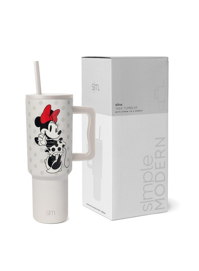 Simple Modern Simple Modern Disney 40 oz Tumbler with Handle and Straw Lid | Insulated Reusable Stainless Steel Water Bottle Travel Mug | Gifts for Women Men Him Her | Trek Collection | 40oz | Minnie Mouse Love - Image 1