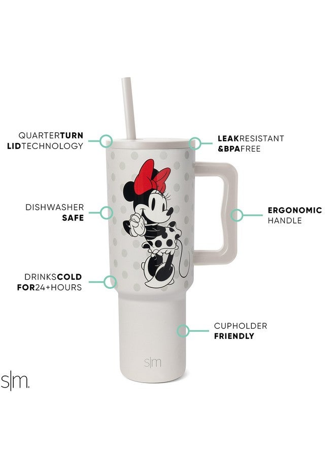Simple Modern Simple Modern Disney 40 oz Tumbler with Handle and Straw Lid | Insulated Reusable Stainless Steel Water Bottle Travel Mug | Gifts for Women Men Him Her | Trek Collection | 40oz | Minnie Mouse Love - Image 2