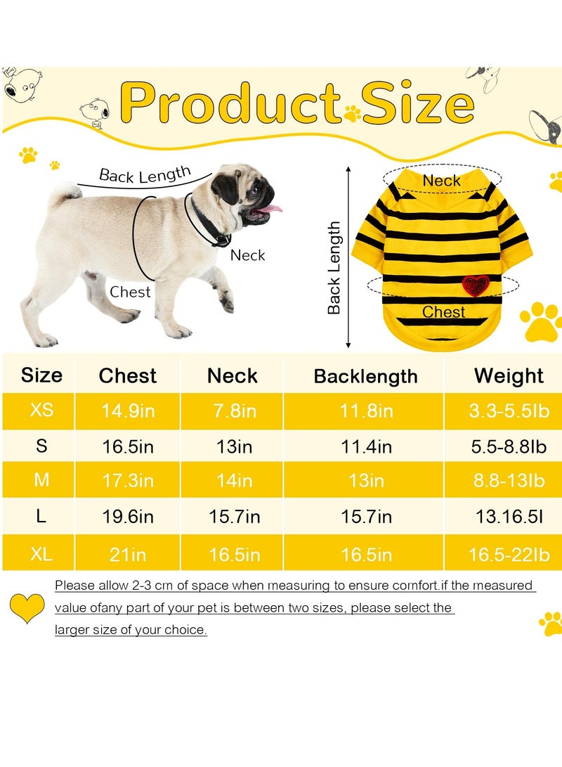 SYOSI Dog Clothes for Small Dogs 4Pcs Striped Pet T-Shirts Summer Cotton Puppy Shirt Top for Small Medium Dogs Cats - Image 2