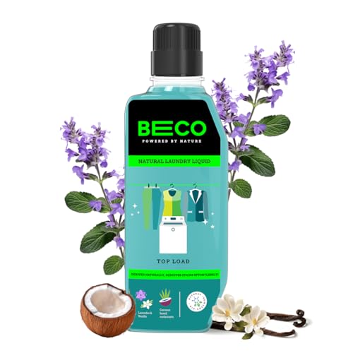 Beco Natural Liquid Detergent Top Load - 960 ml Bottle | Tough Stain Removal | Lavender & Vanilla Freshness | Retains Brightness & Shine | Chemical Free | Top Load Washing Machine Liquid Laundry - Image 1