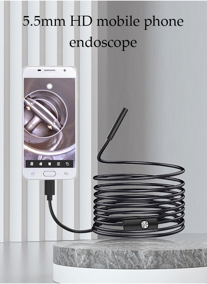 Generic - Endoscope Camera with Light, 30W Pixel Borescope Tools with 8 Adjustable LED Lights, Endoscope with 3M Semi-Rigid Snake Camera, 5.5mm IP67 Waterproof Inspection Camera for Android（3M） - Image 1