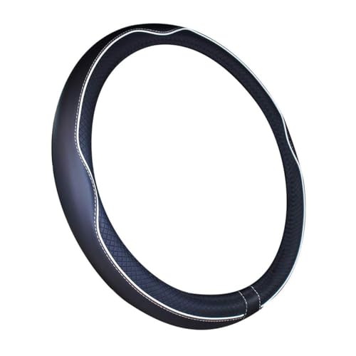 Mayco Bell Universal Standard Size Steering Wheel Cover Anti-Slip,Safety,Soft,Breathable,Durable,Full Surround,Comfortable Grip Microfiber Leather (14.5-15 inch,Black White) - Image 2