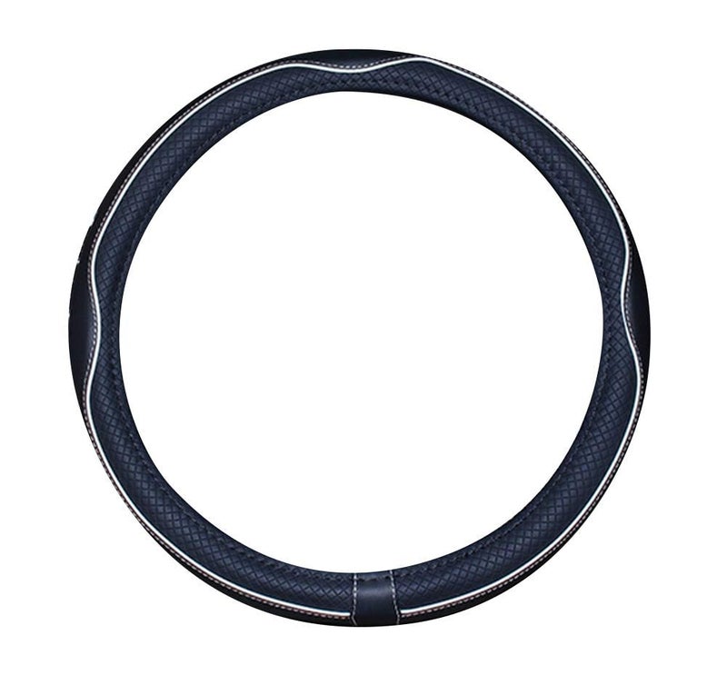 Mayco Bell Universal Standard Size Steering Wheel Cover Anti-Slip,Safety,Soft,Breathable,Durable,Full Surround,Comfortable Grip Microfiber Leather (14.5-15 inch,Black White) - Image 3