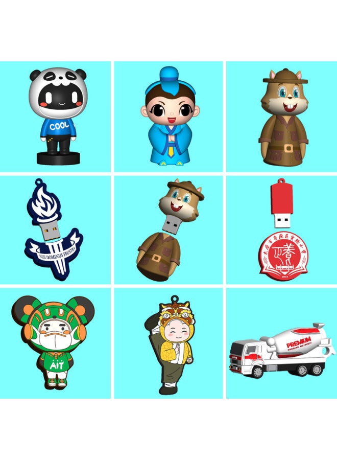 Mold Creative U Disk Custom PVC Doll Gift USB Flash Disk Custom 16g32g Cartoon U Disk Custom-Capacity:4GB  - Image 1