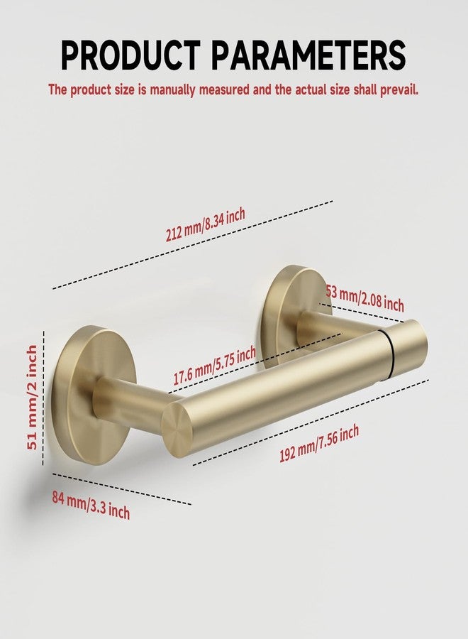 BWE حامل ورق تواليت بطلاء ذهبي مصقول مثبت على الحائط بعمود مزدوج قابل للتدوير، حامل ورق تواليت من الفولاذ المقاوم للصدأ SUS 304 لحمام المطبخ ومرحاض RV - Image 2