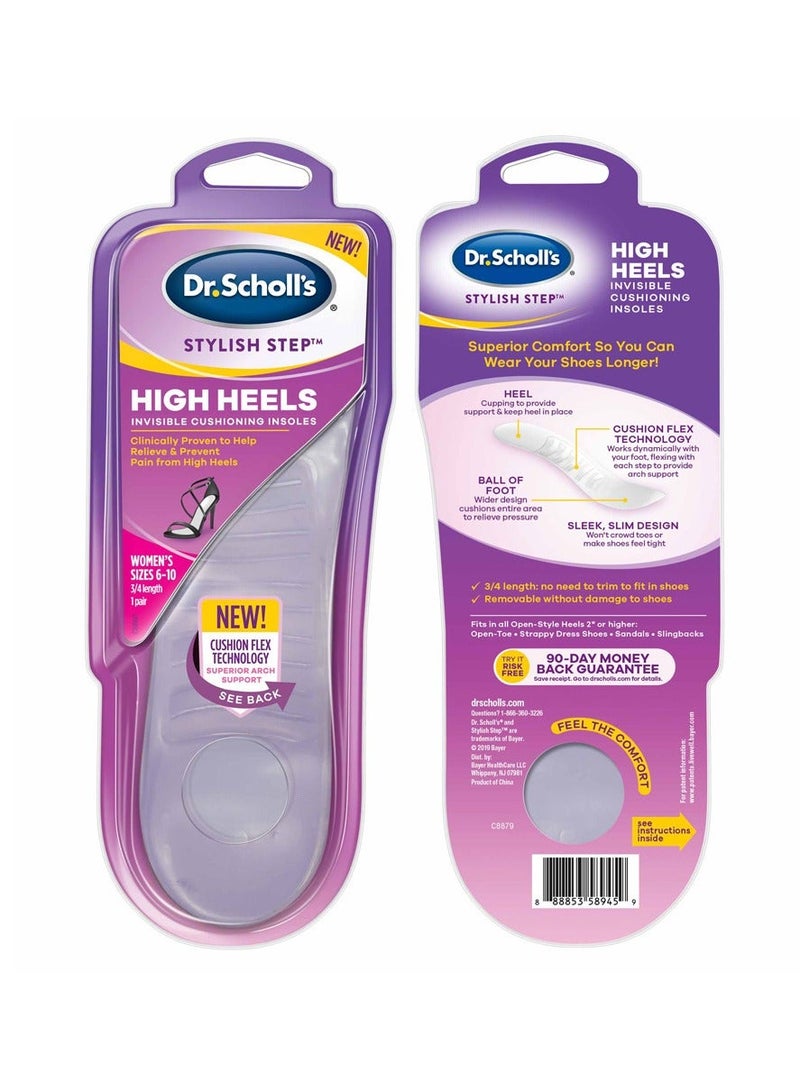 DR. SCHOLL'S STYLISH STEP HIGH HEELS INVISIBLE CUSHIONING INSOLES - Image 1