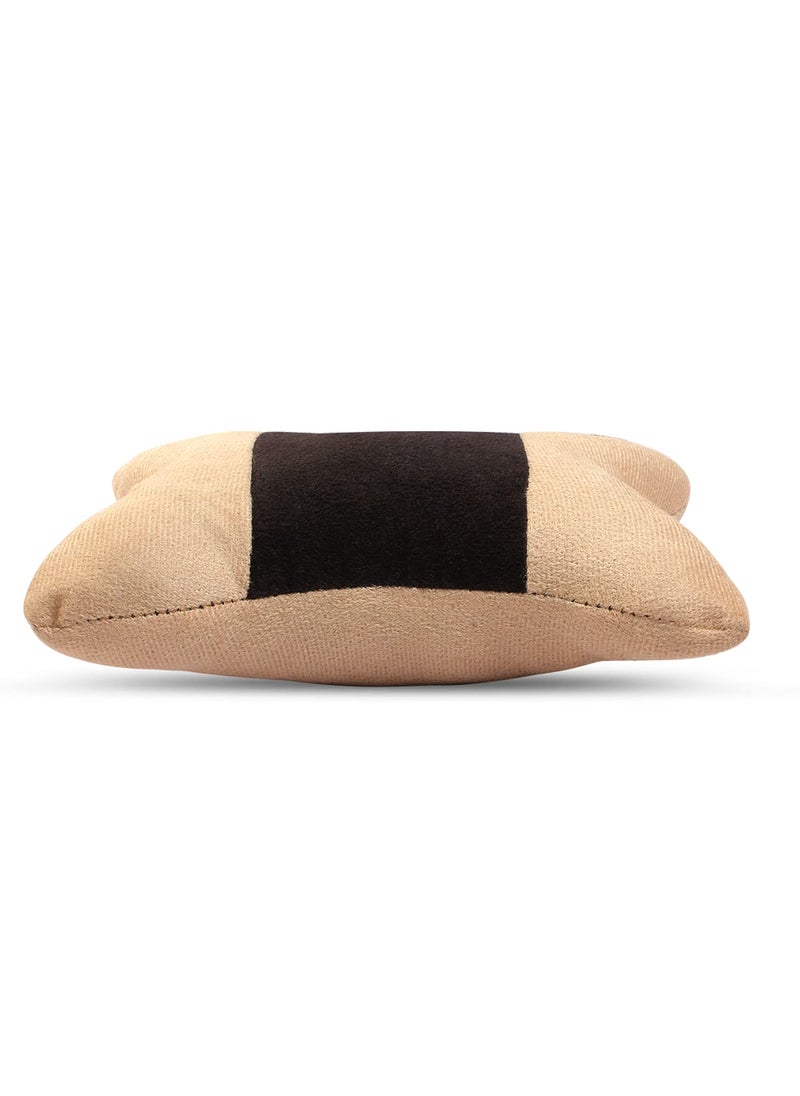 Auto Hub - Auto Hub Velvet Neck Rest Pillows, Car Headrest Cushion Set (Black&Beige) - Image 1