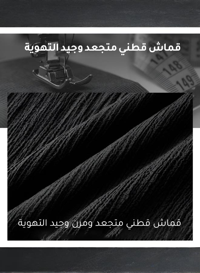 مجموعة رجالية صيفية أنيقة من قطعتين بملمس بارد وناعم - Image 3