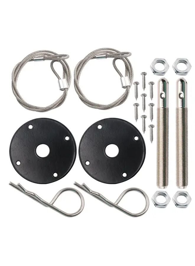Universal Engine Hood Lock Black High Strength Anti Theft Security Upgrade - Image 1