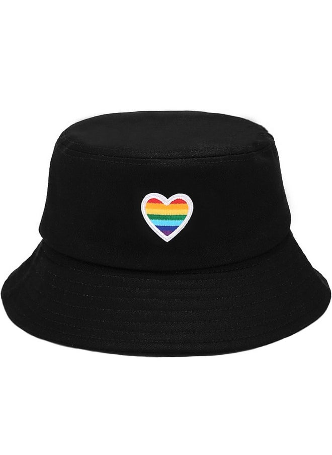 Rainbow Pride Black Embroidery Bucket Hat Cotton Beach Fisherman Hats For Women Men - pzsku/Z1954B7689AAB8C7CBAE4Z/45/_/1718267613/9e4ee90e-5efa-4cee-8443-668c88802f5c