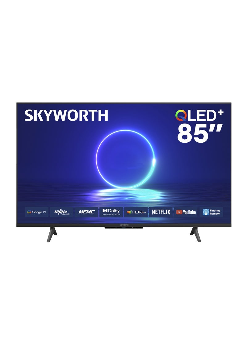 سكاي ورث تلفزيون ذكي 85 بوصة 4K QLED+، وضع الحماية للعين، نظام Google TV، ميزة العثور على الريموت، دعم للذكاء الاصطناعي، وضع الألعاب، 120 هرتز وتقنيات Dolby Vision وDolby Atmos وHDR10+، 2025، ضمان سنتين، موديل 85Q6800H، أسود 85Q6800H أسود - Image 1