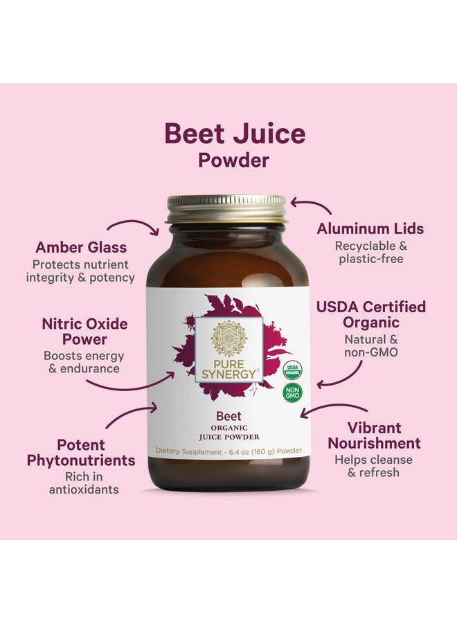 Pure Synergy مسحوق عصير الشمندر العضوي من PURE SYNERGY | مكمل قبل التمرين | مسحوق عصير جذر الشمندر العضوي | لدورة دموية صحية، والتمارين، وإزالة السموم (6.4 أونصة)  - Image 3