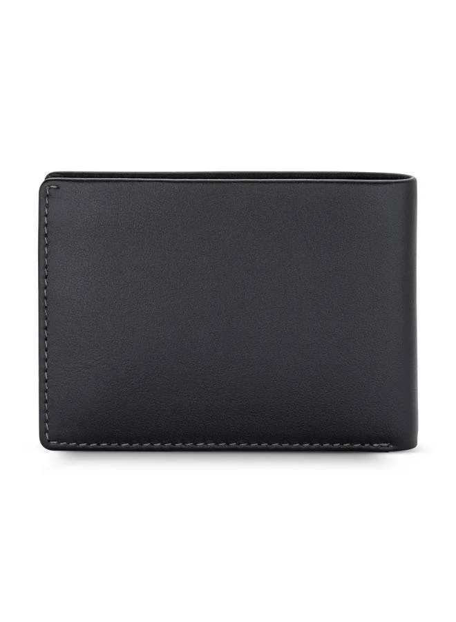 MICHEL HERBELIN Diverge Leather Bi-Fold Black Wallet for Men's Black