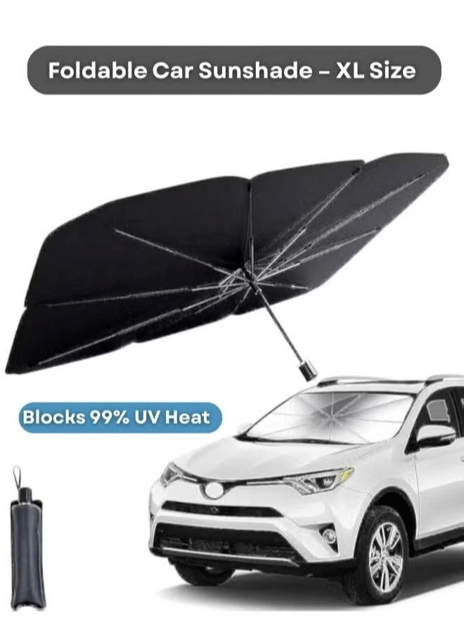 CIVORA Foldable Car Windshield Sun Shade Umbrella – UV & Heat Blocker, Easy Use Sun Visor Shield - Image 1
