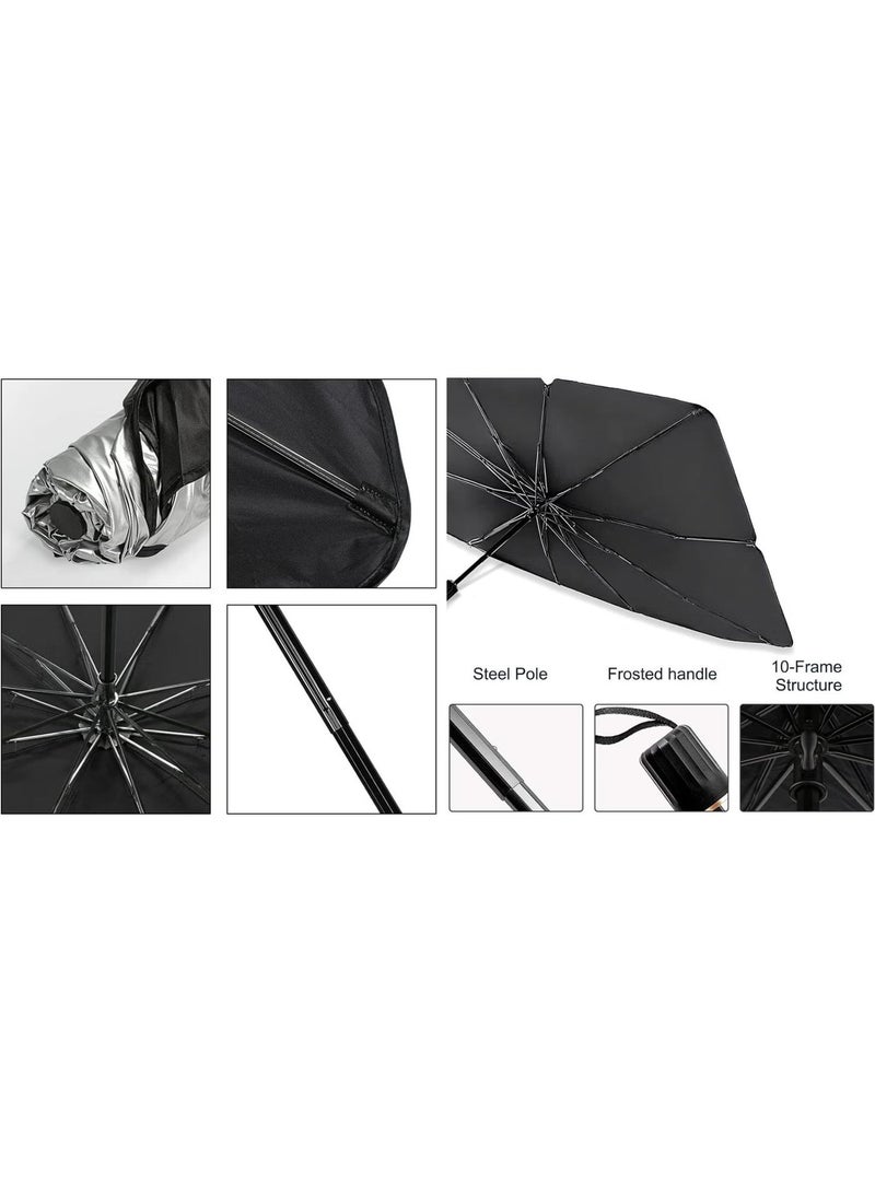 CIVORA Foldable Car Windshield Sun Shade Umbrella – UV & Heat Blocker, Easy Use Sun Visor Shield - Image 5
