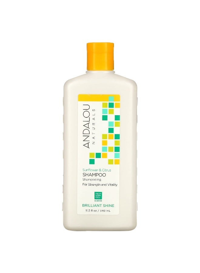 Andalou Naturals Andalou Naturals, Shampoo, Brilliant Shine, For Strength and Vitality, Sunflower & Citrus, 11.5 fl oz (340 ml) - Image 1