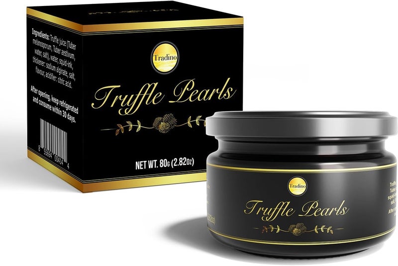 Greenfit Tradino Premium Black Truffle Pearls - Gourmet Culinary Delight from Spain, 80g - Image 1