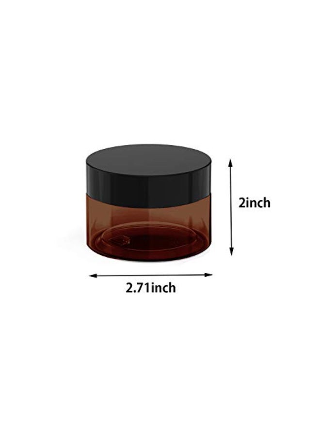 BallHull 4 oz Amber Plastic Cosmetic Jars Leak Proof Container with Black Lid for Cream Lotion Powder ointment Beauty Products etc 6 Pcs - Image 3