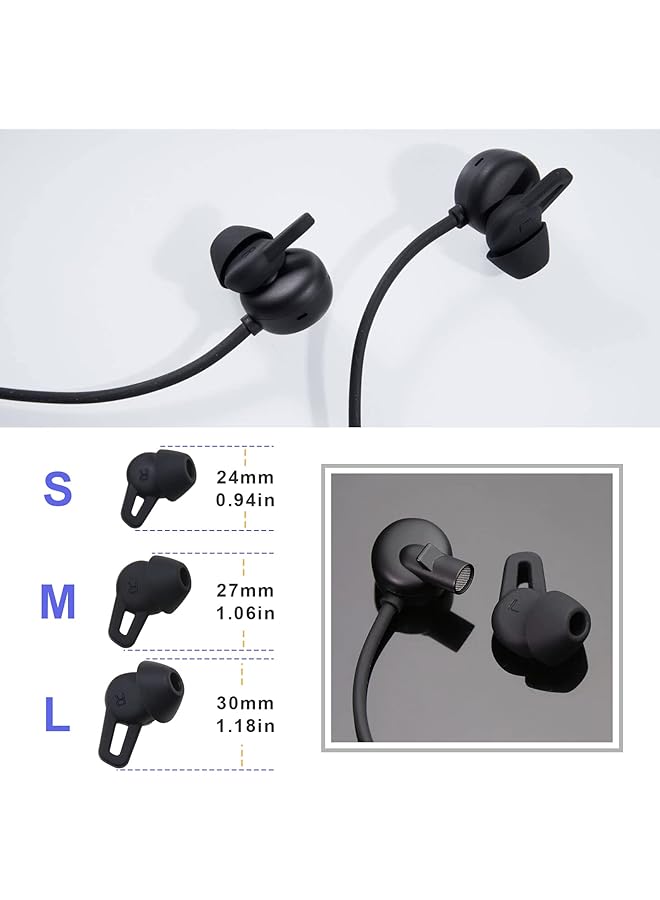 إيروريكس 3 أزواج من سماعات الأذن البديلة المصنوعة من السيليكون الناعم المتوافقة مع سماعات Huawei Freelace Pro Sml 3 أحجام باللون الأسود - Image 3