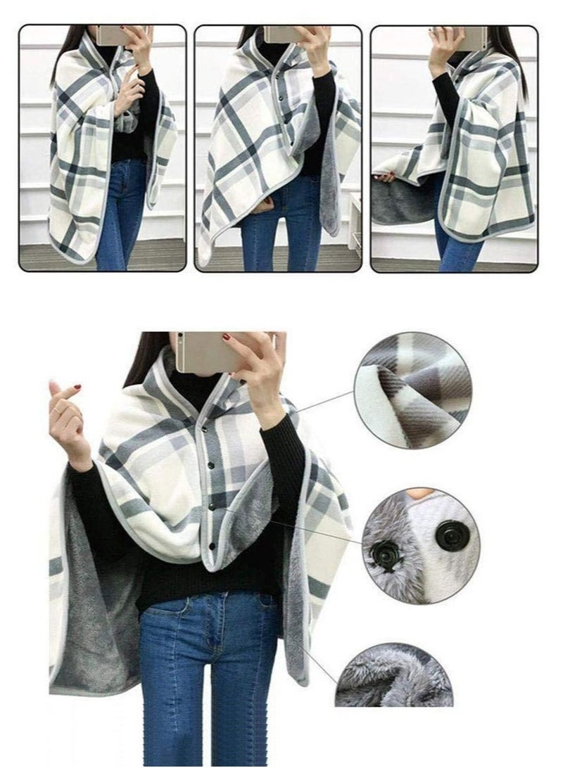 joyzzz Doublelayer Shawl Tartan Extra Soft Super Warm,also suitable for Plush Throw Blanket Scarf Neck Shoulder Blanket Pad for Home and Office - Image 2