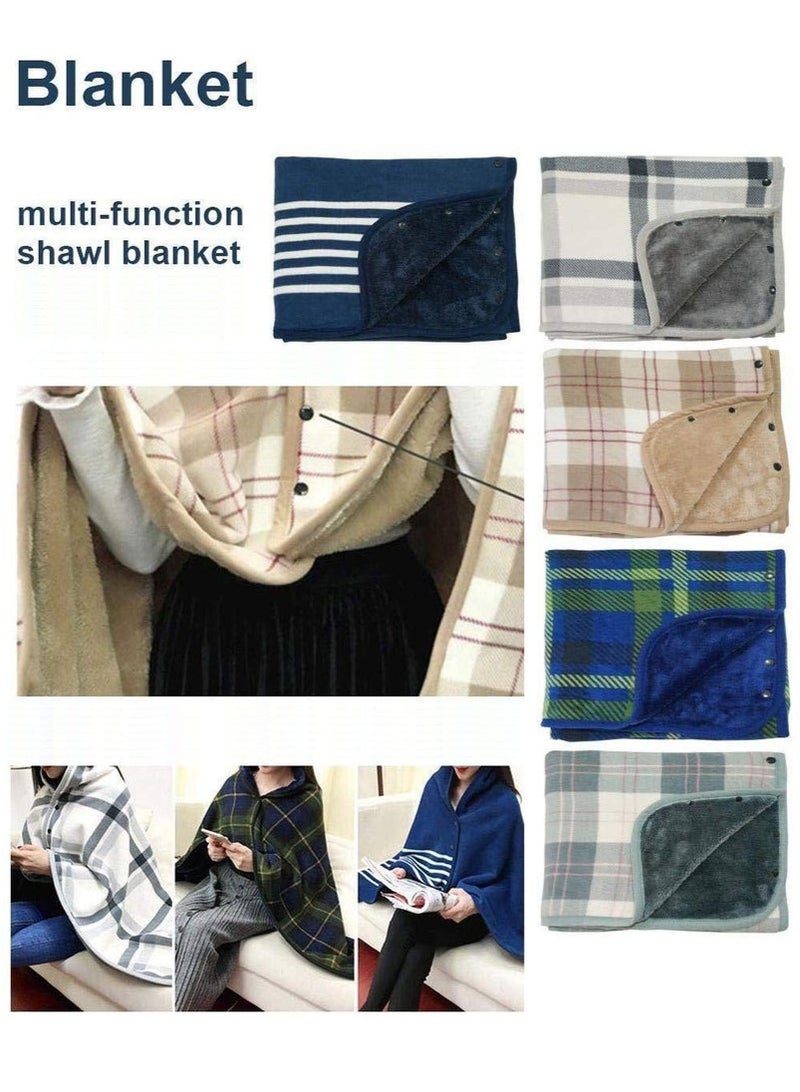 joyzzz Doublelayer Shawl Tartan Extra Soft Super Warm,also suitable for Plush Throw Blanket Scarf Neck Shoulder Blanket Pad for Home and Office - Image 3