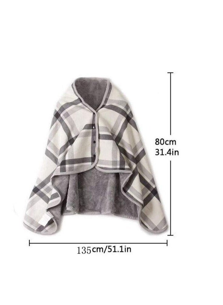 joyzzz Doublelayer Shawl Tartan Extra Soft Super Warm,also suitable for Plush Throw Blanket Scarf Neck Shoulder Blanket Pad for Home and Office - Image 5