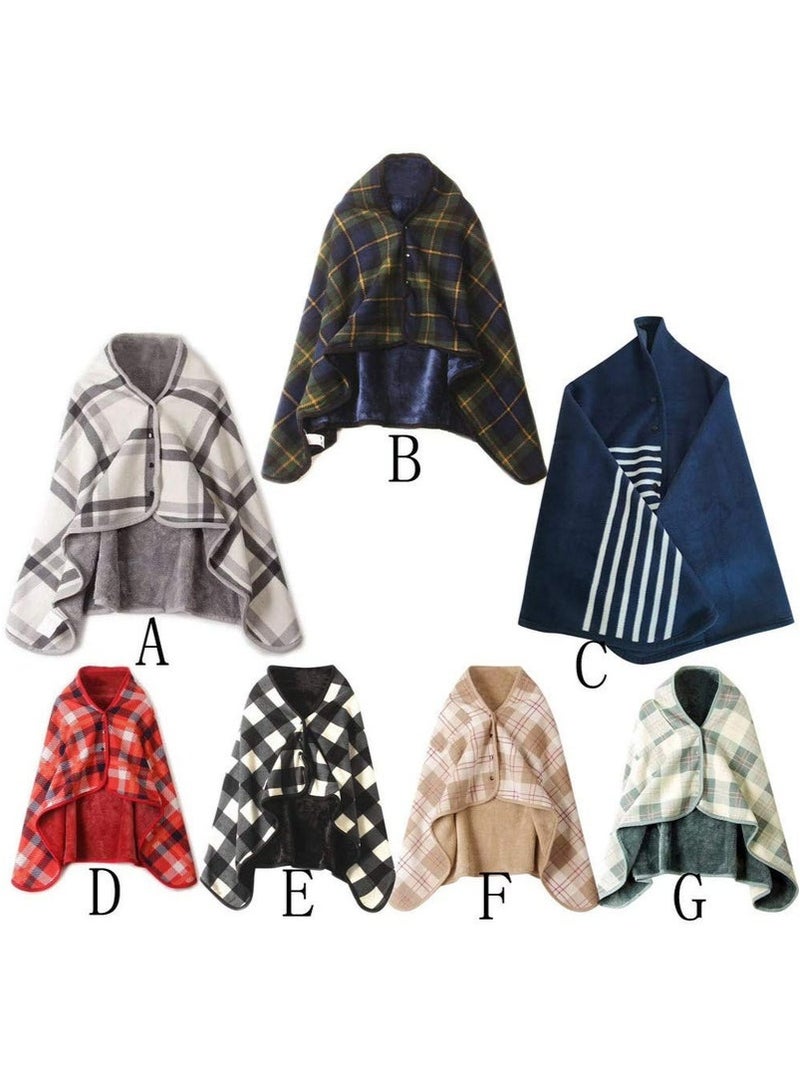 joyzzz Doublelayer Shawl Tartan Extra Soft Super Warm,also suitable for Plush Throw Blanket Scarf Neck Shoulder Blanket Pad for Home and Office - Image 4