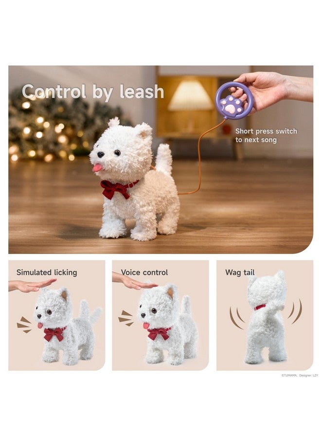 TUMAMA Electronic Dog Toy Pet, Remote Control And Voice Control Interactive Plush Puppy Toy With Walking, Barking, Tongue Licking, Tail Wagging, Walking Dog Toy For Age 3+ Kids - Image 4