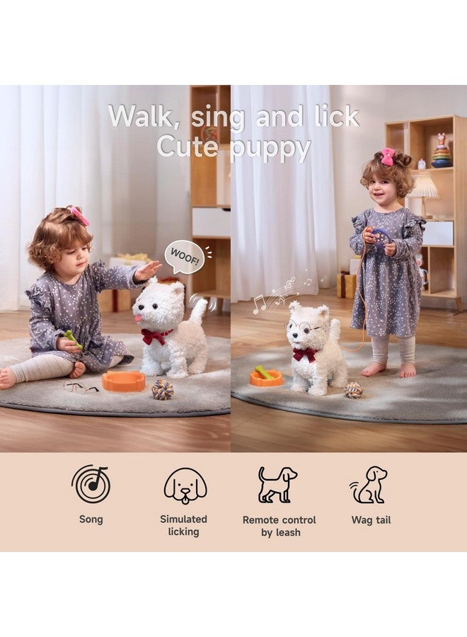 TUMAMA Electronic Dog Toy Pet, Remote Control And Voice Control Interactive Plush Puppy Toy With Walking, Barking, Tongue Licking, Tail Wagging, Walking Dog Toy For Age 3+ Kids - Image 2