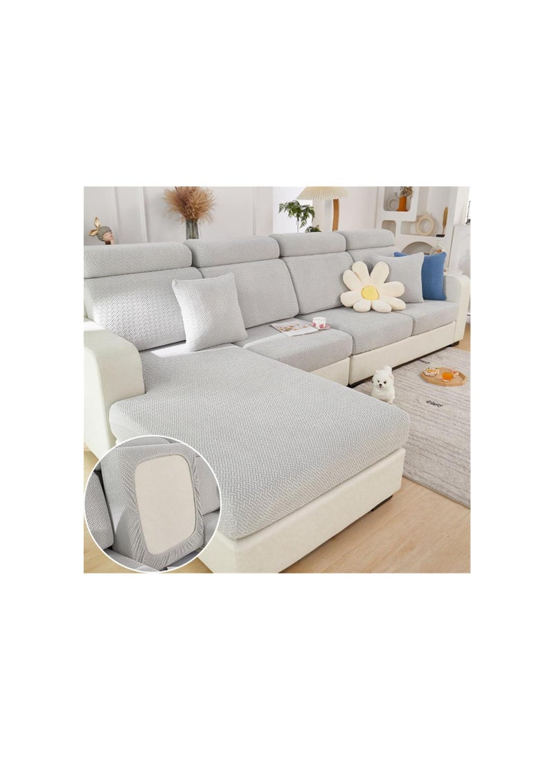 Generic - Soothing Home Sofa Covers,Soothinghome Sofa Covers,Magic Sofa Hero Couch Covers,Wear-Resistant Universal Washable L Shape Stretch Couch Cushion Covers (Light Grey, Back Cover(L)) - Image 1