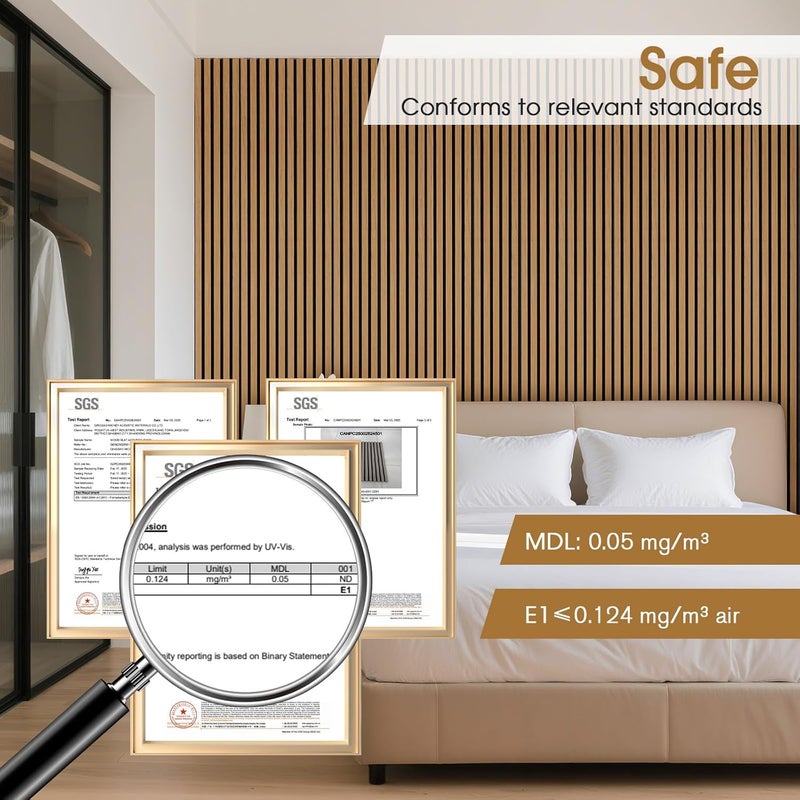 LarWorks Wood Slat Wall Panels 4 Pack 94.5" x 7.9", Acoustic Wooden Panel for Wall, Soundproof 3D Fluted Panels for Interior Wall Decor, Living Room, Bedroom - Teak (Cover Approx.21 sq.ft) - Image 4